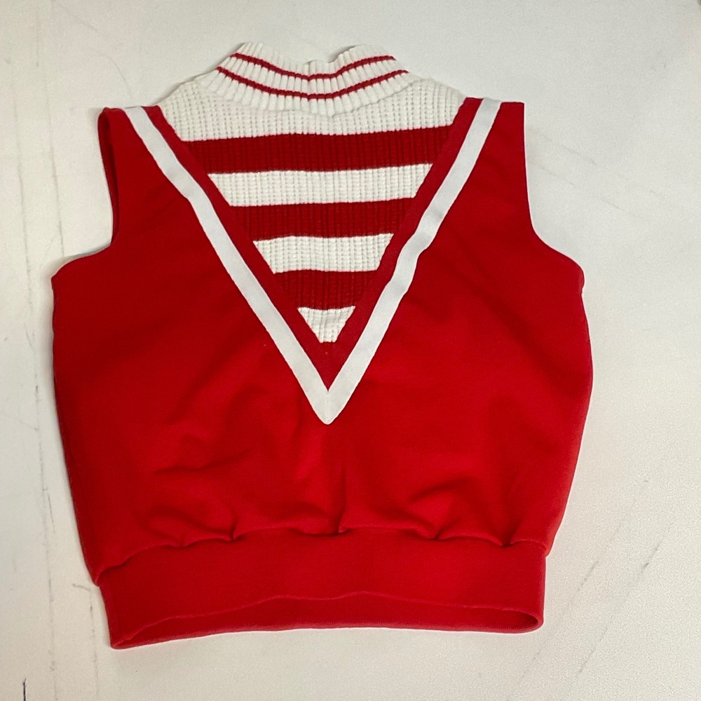 Vintage Varsity Spirit Cheerleader Uniform Set Red Black White 36 Small Medium - Picture 3 of 12